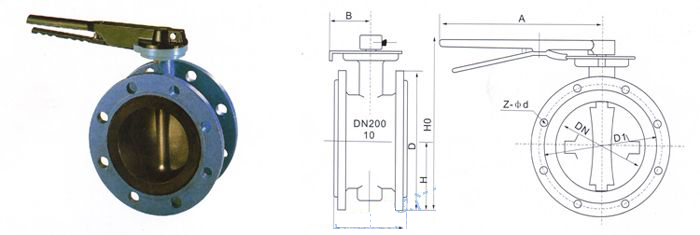 D41X手柄式法兰软密封蝶阀