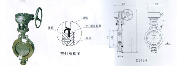 D373H蜗轮传动对夹式金属硬密封蝶阀